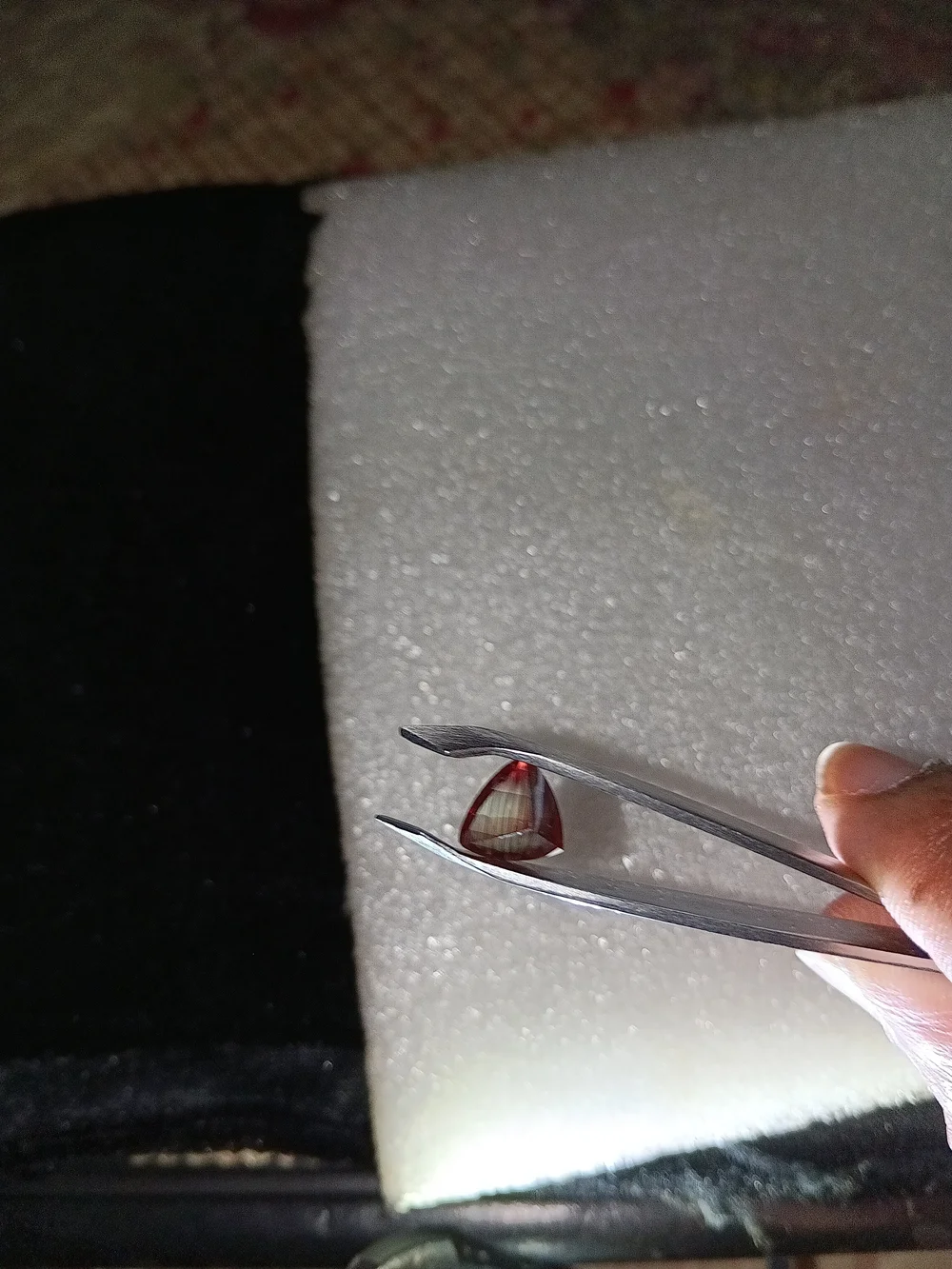 Beautiful Colors! Natural 2.0ct Trillion Red Green Andesine